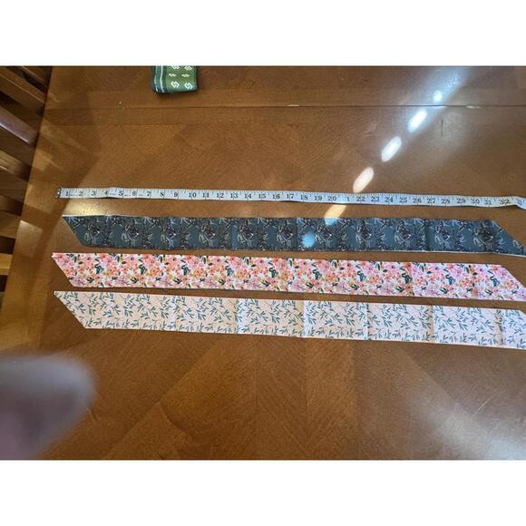 Accessories - Set of 3 Women's Skinny Scarves with Floral and Text Prints